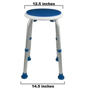 PCP Adjustable Padded Round Safety Stool, White,