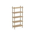 thumbnail image 2 of 5-Tier Wooden Look Shelf Bookcase - Modern Open Bookshelf, Free Standing Storage Rack, Multifunctional Display Stand for Home and Office, Oak Look, Rectangle, 2 of 4