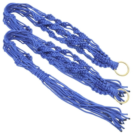 2 Pcs Indoor Plants Pots Macrame Hanging Basket Small Flowerpot