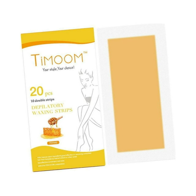 letairis 20pcs Dual-sided Depilatory Waxing Strips Cold Remover Hair Wax Honey 1Set