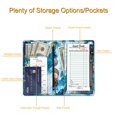 thumbnail image 3 of Fintie Server Book Organizer with Zipper Pocket, PU Leather Restaurant Guest Check Presenters Card Holder for Waitress Waiter Bartender, Sandy Wave, 3 of 7