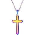 thumbnail image 4 of Stainless Steel Classic Plain Christian Cross Religious Church Prayer Pendant Necklace, 4 of 5