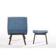 thumbnail image 3 of Modrest Whitney Modern Blue & Walnut Accent Chair & Ottoman, 3 of 3