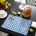 thumbnail image 3 of Blue Placemats Set of 6, Country French Rustic Buffalo Plaid Modern Art Placemats for Dining Table, Place Mats for Kitchen Tabletop, Waterproof Wipeable Dining Table Mats Set, 3 of 9