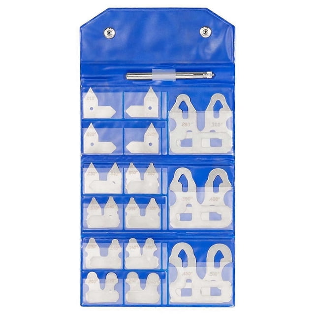 26 Pc Radius Gauge Set 0.010 to 0.500Inch Gauges with Holder, 3602-5025 Radius Measuring Tool