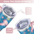thumbnail image 5 of 40oz Cute Colorful Axolotl Stainless Steel Flip Straw Tumbler Spill Proof Travel Cup Double Wall Vacuum Insulated Coffee Mug with Top Handle, 5 of 6