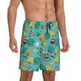 thumbnail image 2 of Balery Trucks And Excavators Pantalones cortos de pijama de punto de algodón para hombre con cinturilla y bolsillos-3X-Large, 2 of 6