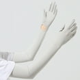 thumbnail image 4 of comerut 1 Pair Long Sun Glove Unisex Sunblock Driving Gloves Anti- UV Non Slip Full Finger Arm Sun Protective Outdoor Sports Arm Cover, 4 of 7