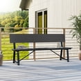 thumbnail image 5 of GVN Patio Bench Weatherproof Outdoor Bench,72 Inch Extra Long Bench with All-Weather HDPE Seat & Back for Yard Garden Porch-Gray, 5 of 8
