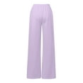 thumbnail image 6 of Tthxqing Womens High Waist Wide Leg Sweatpants Causal Straight Leg Drawstrings Joggers Solid Elastic Waist Workout Running Yoga Pants with Pockets Y_Light Purple XL, 6 of 6
