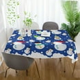 thumbnail image 5 of GZHJMY Blue Cute Christmas Snowman Outdoor Tablecloth 60x90In,Rectangle Table Cover Kitchen Dinner for Outdoor and Indoor Party Holiday Hotel BBQ-Christmas194 Home Decor, 5 of 7