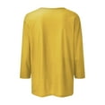 thumbnail image 5 of DENGDENG 3/4 Sleeve Tops And Blouses for Women Summer Elbow Casual Button Down Shirt Solid Color Cardigan Three Quarter Length Workout Tshirts Vintage Clothes Yellow XXL, 5 of 5