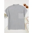 thumbnail image 5 of Women'S Solid Sleeveless Vest Mock Neck Cap Sleeve Knitwear Sweater Tops Light Gray L, 5 of 6