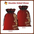 Cauagu Happy New Year 2025 Print Christmas Linen Gift Bag,Christmas