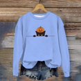 thumbnail image 2 of IDOCLOTHES Halloween Sweatshirt Women Dressy Casual Black Cat Pumpkin Printed Long Sleeve Halloween Sweaters for Women Going Out Tops Womens Fall Fashion Clothing Light Blue, XXL, 2 of 4