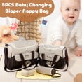 thumbnail image 3 of 5 Pcs Sac à Langer pour Bébé Sac à Couches Sac à Main Multifonctionnel Porte-Bouteille Café, 3 of 14