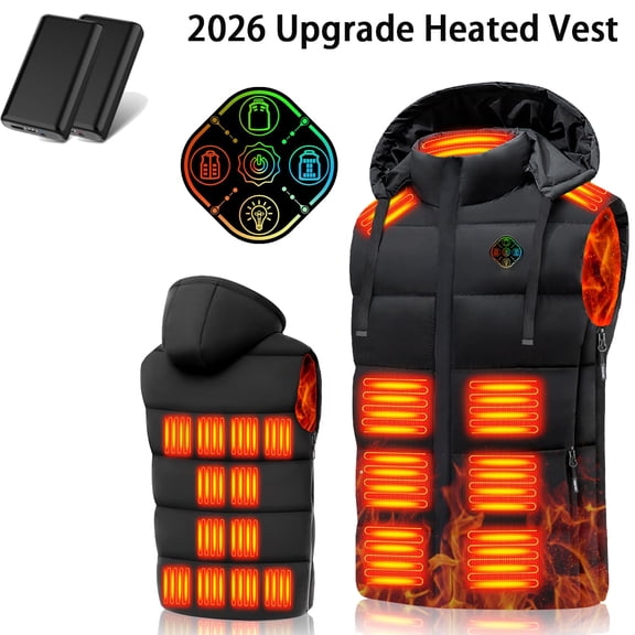 Heated Vest,Heated Vest for Men and Women,21 Heated Zones,5 in 1 Smart Controller, ith 40000mAH 7.4V Battery Pack,Suitable for camping, skiing, hiking,and other outdoor activities.