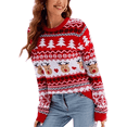 thumbnail image 7 of SOMER Women’s Ugly Christmas Sweater 2025 Reindeer Xmas Tree Snowflake Knit Pullover Long Sleeve New Year Winter Warm Tops Red, 7 of 7