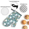 thumbnail image 3 of Honeii Snowflake Scarf Snowman Pattern Oven Mitts and Pot Holders, Silicone Oven Gloves,500 F Heat Resistant Oven Mitts Sets, 4PCS, 3 of 6