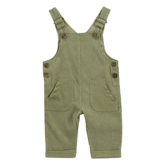 Bagilaanoe Toddler Baby Boy Girl Corduroy Bib Overalls Suspender Pants Straps Trousers Halter Jumpsuit with Pocket Outfit