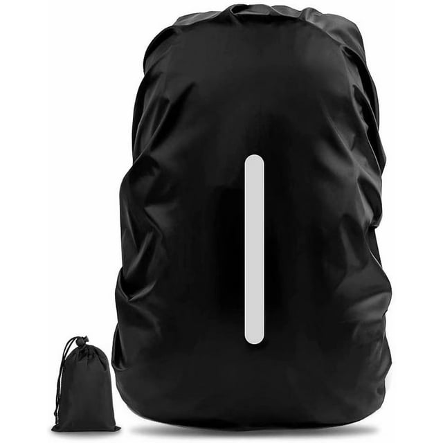 Waterproof Backpack Cover Protector with Reflective Tape Dust Cover for Camping Hiking Trekking Cycling M (26-40L)