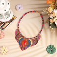 thumbnail image 4 of Gargantilla étnica colorida para festival, collar con pechera con cuentas bohemias, collares llamativos gruesos de aleación bohemia, gargantilla de disfraz tribal vintage para mujer, joyería, 4 of 5