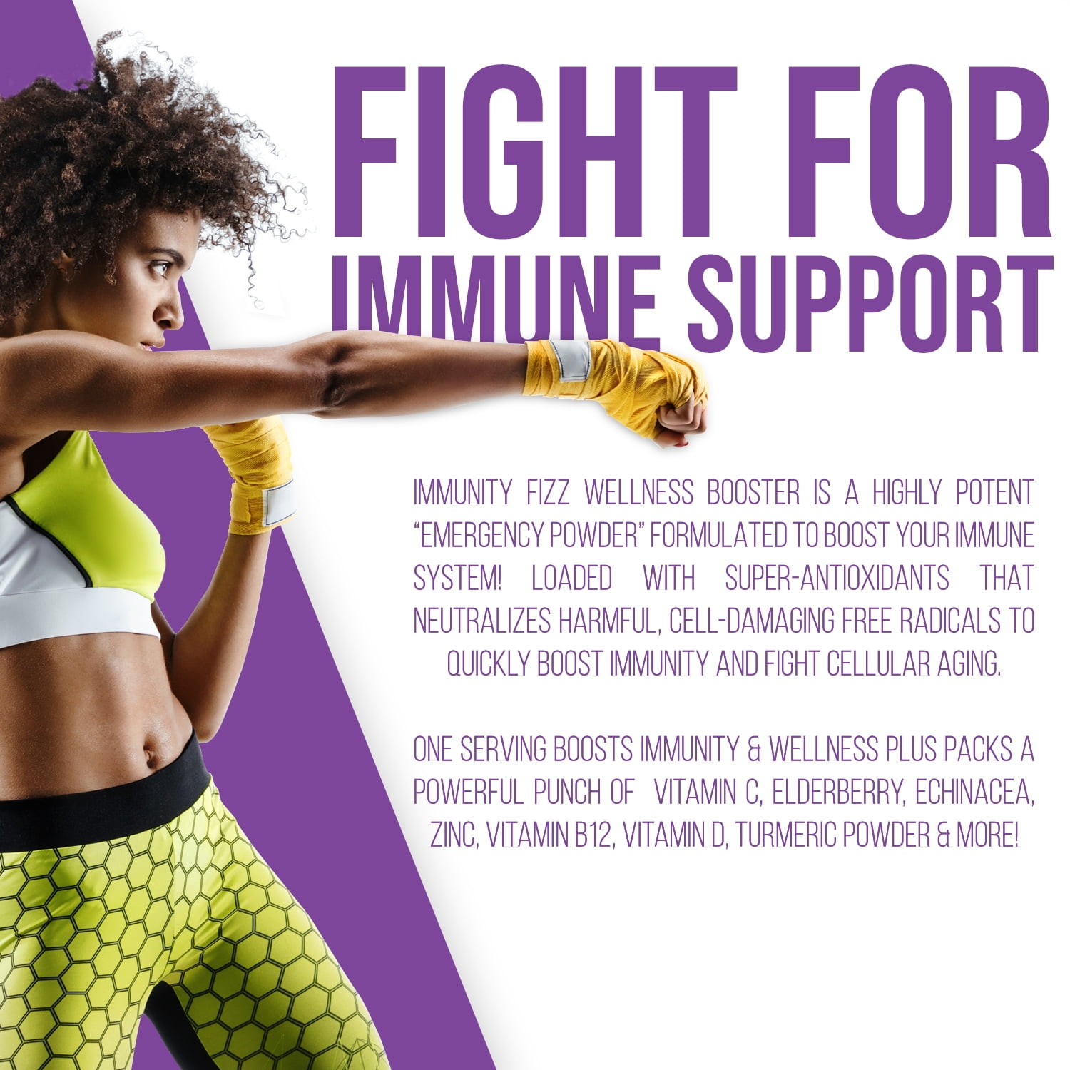 GoBiotix Immunity Fizz Drink with Vitamin C, Zinc & Elderberry for Immune Support, Berry, 30 Servings