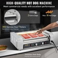 thumbnail image 3 of VEVOR Hot Dog Roller, 18 Hot Dog Capacity 7 Rollers, 1050w Stainless Steel Cook Warmer Machine with Dual Temp Control, LED Light and Detachable Drip Tray, Sausage Grill Cooker for Kitchen Restaurant, 3 of 9