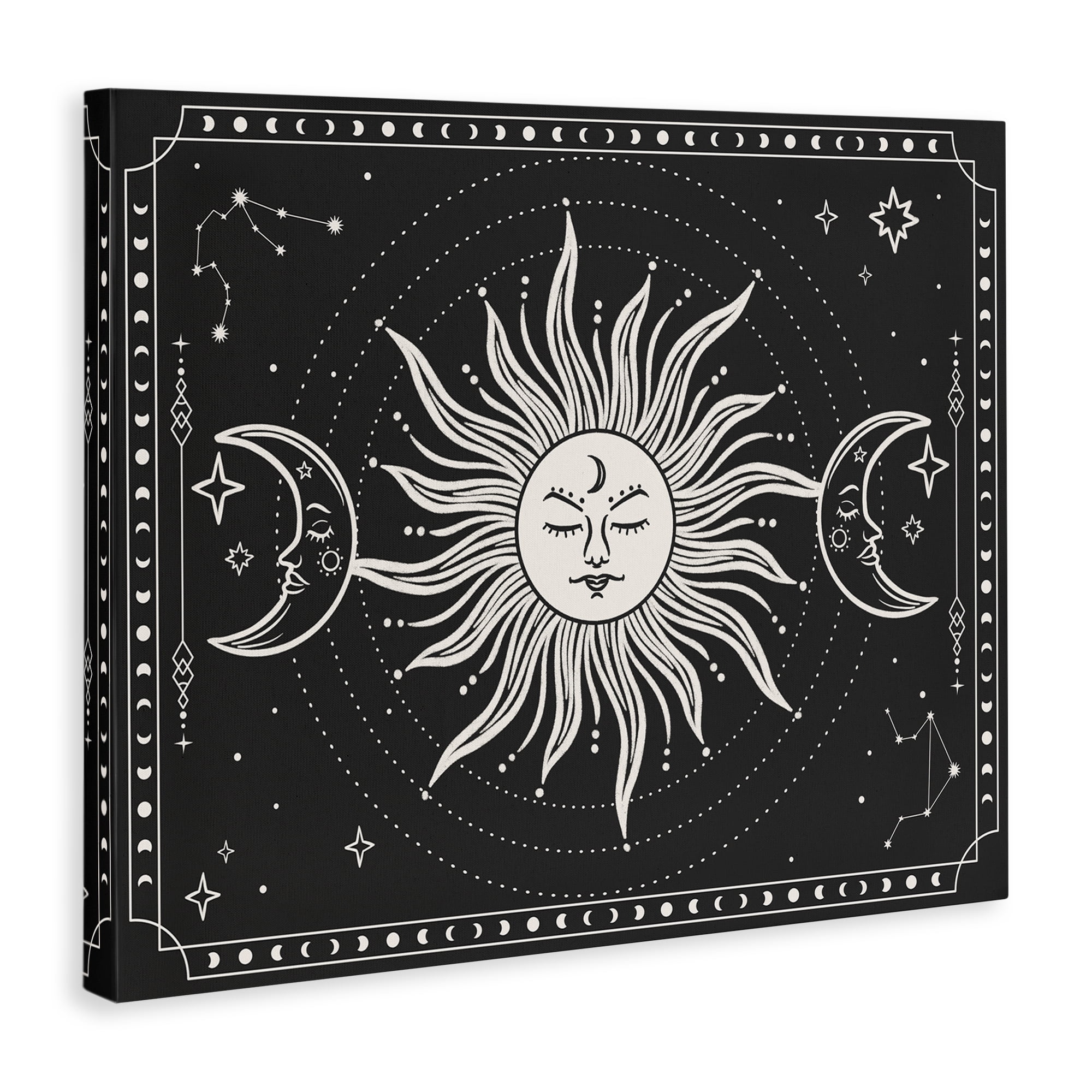 Stupell Industries Astrology Sun & Moon Pattern Astrology & Stars Painting Wrapped Canvas Art Print Wall Art, 40 x 30
