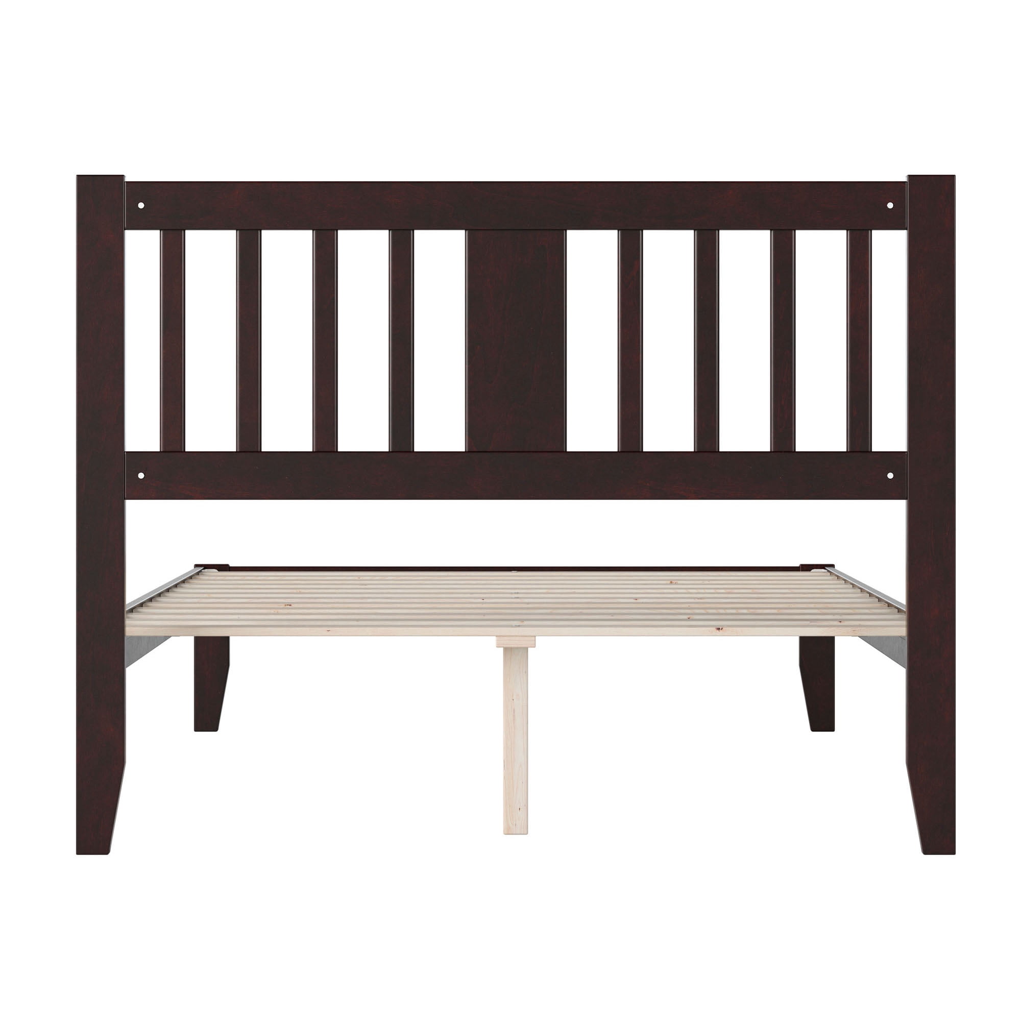 AFI Tahoe 14" Full Wood Platform Bed Frame with Slatted Headboard, Espresso