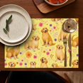 thumbnail image 5 of Golden Retrievers and Pioneer Flower Summer Placemats Table Placemats Set Of 4-Linen Kitchen Washable Placemats Table Mats 12x18 Inch Non-Slip Heat Resistant, 5 of 6