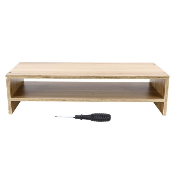 Wood Monitor Riser Stand Multifunctional Dual Storage Racks for Laptop Computer TV PC Printer