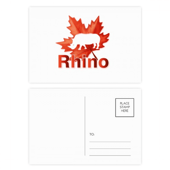rhinoceros outline postcard set birthday mailing thanks greeting card