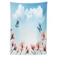 thumbnail image 3 of Ambesonne Spring Tablecloth Rectangular Table Cover, Magnolia Branches Bugs, 60"x90", Pale Pink Blue and White, 3 of 4