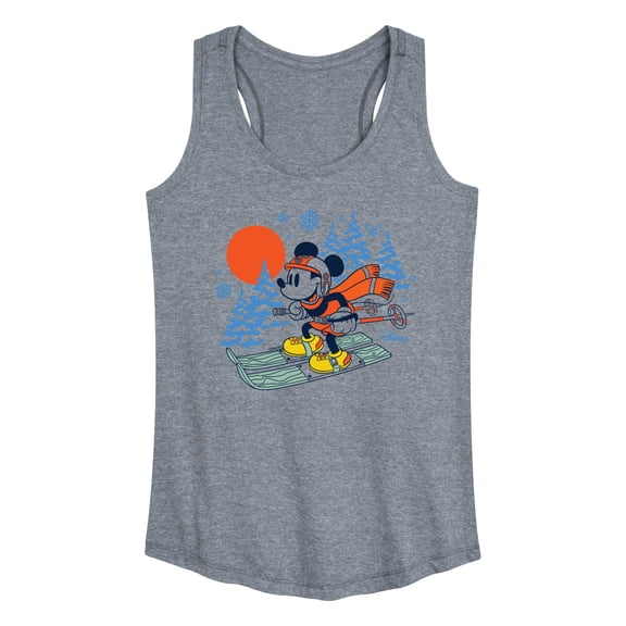Disney - Mickey Skiing - Women's Racerback Tank Top