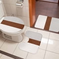 thumbnail image 4 of Black Striped Geometric Bath Mat 3 Piece Bathroom Rug Set, Modern Boho Brown Rustic Non Slip Bath Rug Contour Mat and Toilet Lid Cover, Absorbent Shower Mats Soft Bath Rugs and Mats Sets, 4 of 8
