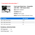 thumbnail image 2 of Front Lower Brake Hose - Compatible with 1982 - 1985 Toyota Celica 1983 1984, 2 of 2
