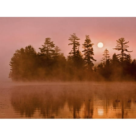 Sunrise on a Lake, Adirondack Park, New York, USA Print Wall Art By Jay