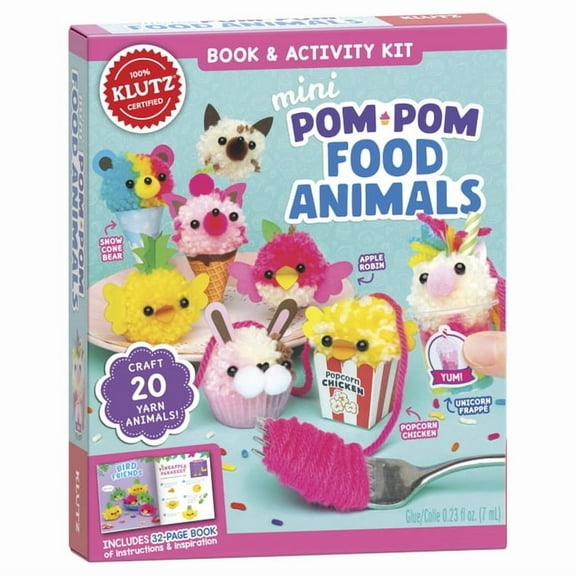 Mini Pom-POM Food Animals, (Hardcover)