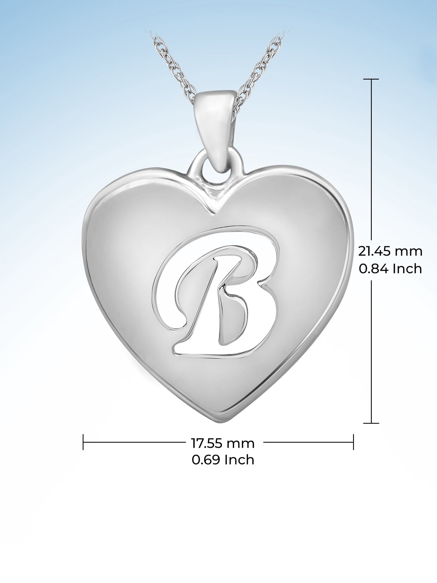 JewelersClub Initial Letter Pendant for Women | Customizable Sterling Silver B AlphabetMonogram Necklaces for Girls | Cursive Script Capital Letters | Personalized Jewelry Gift for Her