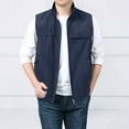 thumbnail image 2 of CHUOU Men's Jacket Vest Overalls Vest M Ulti Pocket Outdoor Casual Solid Color Simple Slim Stand C Ollar Comfortable, 2 of 5