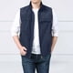 thumbnail image 2 of Chaleco outdoor con múltiples bolsillos para hombre - Color liso, cuello alto ajustado, poliéster, informal/trabajo, tallas M-XXXXL, 2 of 8