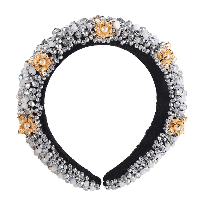 Diadema acolchada con diamantes de imitación para coser a mano, diadema acolchada con cuentas de cristal, diadema para fiesta de boda, accesorios para el cabello