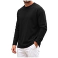 thumbnail image 3 of Hudaneo Mens Lightweight Cotton Long Sleeve Tee Crew Neck Casual Basic Top, S-3XL, 3 of 9