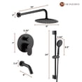 thumbnail image 2 of Mondawe 10-inch Rainfall Shower Head with 3-Setting Handheld Shower Head Set, Shower System Rain Shower with Tub Spout, 2 of 10