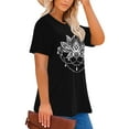 thumbnail image 4 of XCHQRTI Women's Dragonfly Tee Shirts Plus Size Graphic Tshirts Flower Oversized Tops with Dragonflies Short Sleeve, 4 of 9
