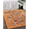 thumbnail image 2 of Ahgly Company Indoor Round Abstract Orange Abstract Area Rugs, 5' Round, 2 of 6