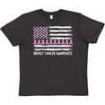 thumbnail image 3 of Inktastic Breast Cancer Awareness Pink Ribbons and Flag Youth T-Shirt, 3 of 5