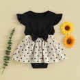 thumbnail image 2 of Bagilaanoe Newborn Summer Outfits Baby Girl Rompers Dress Floral Print Fly Sleeve Bodysuits 3M 6M 9M 12M Infant Patchwork A-line Dresses, 2 of 7