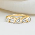 thumbnail image 3 of Rosec Jewels Lab Diamond Heart Promise Ring - Bezel Set Diamond 5 Stone Ring - Ready to Gift for Valentines Day, 14K Yellow Gold, US 3.00, 3 of 8
